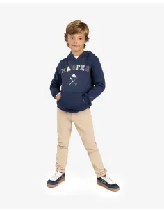 SUDADERA RETRO HOODIE KIDS NAVY BLUE