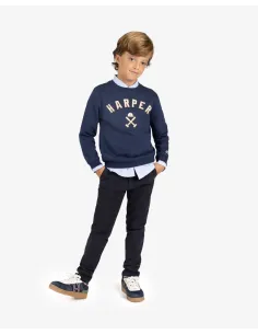 SUDADERA NEW ENGLAND KIDS NAVY BLUE