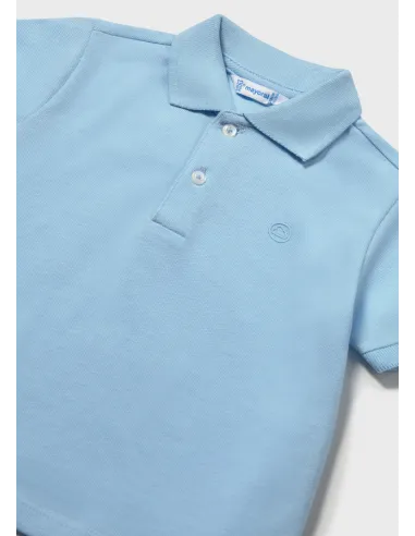 Polo m/c granito basico - Celeste   