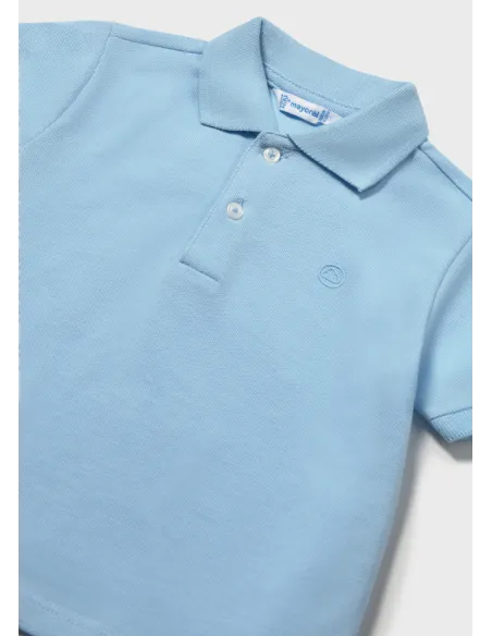 Polo m/c granito basico - Celeste   