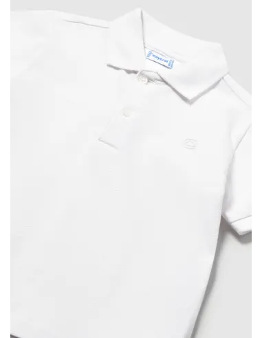 Polo m/c granito basico - Blanco    