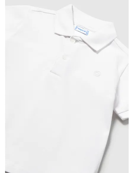 Polo m/c granito basico - Blanco    