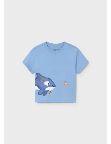 Camiseta m/c posicionada - Celeste   