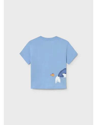 Camiseta m/c posicionada - Celeste   