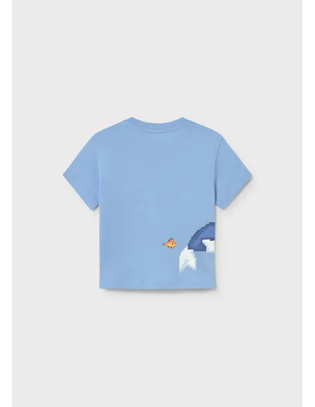 Camiseta m/c posicionada - Celeste   