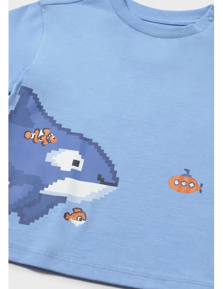 Camiseta m/c posicionada - Celeste   