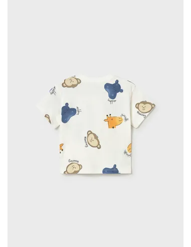 Camiseta m/c estampada - Nata      