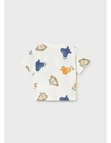 Camiseta m/c estampada - Nata      