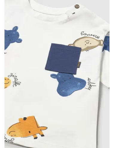 Camiseta m/c estampada - Nata      