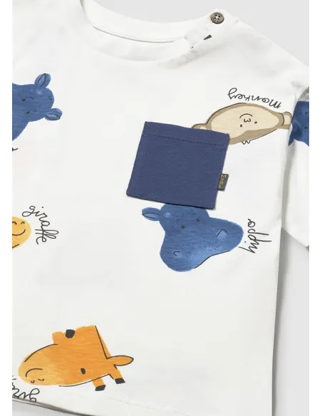 Camiseta m/c estampada - Nata      