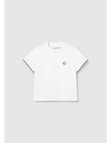Polo m/c cuello mao - Blanco    