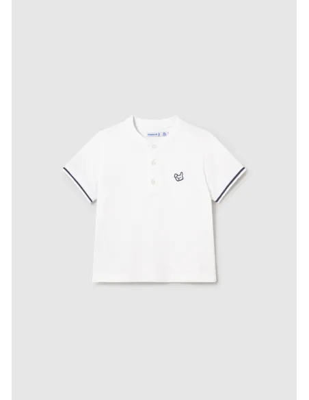Polo m/c cuello mao - Blanco    