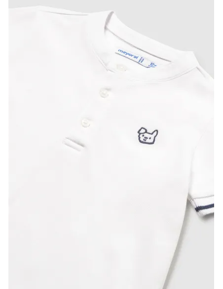 Polo m/c cuello mao - Blanco    