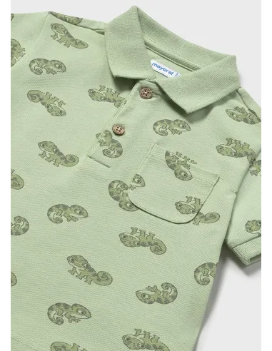 Polo m/c animal - Matcha    