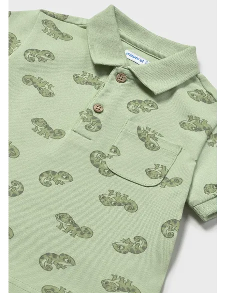 Polo m/c animal - Matcha    