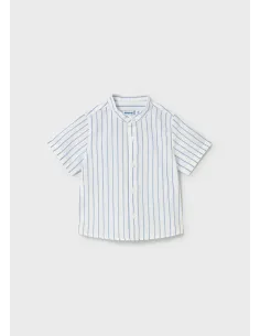 Camisa m/c lino cuello mao - Oceano    