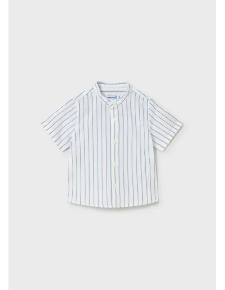 Camisa m/c lino cuello mao - Oceano    