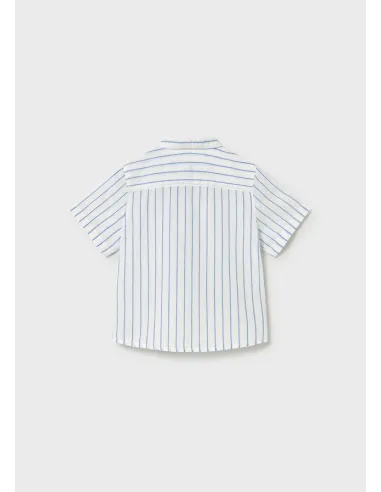 Camisa m/c lino cuello mao - Oceano    