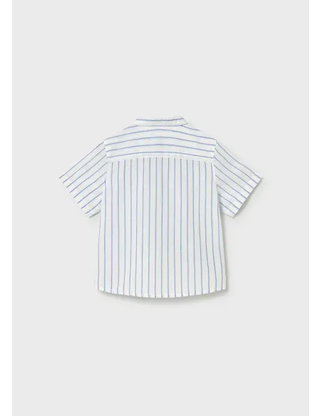 Camisa m/c lino cuello mao - Oceano    