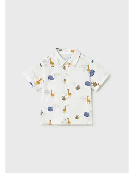 Camisa m/c estampada - Blanco    