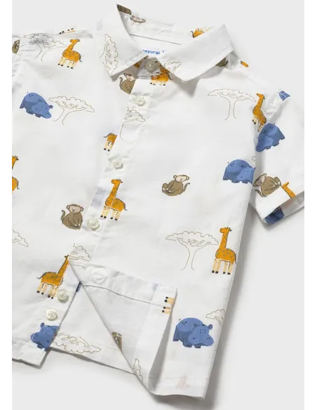 Camisa m/c estampada - Blanco    