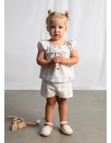 Conj. bermuda rayas - Avellana