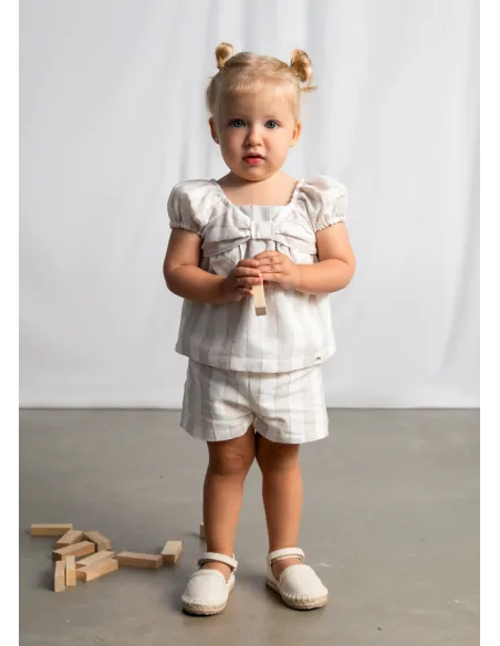 Conj. bermuda rayas - Avellana