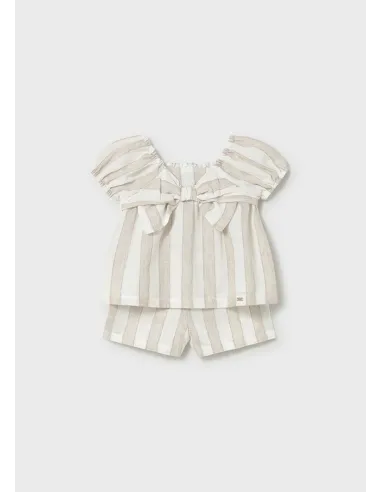 Conj. bermuda rayas - Avellana