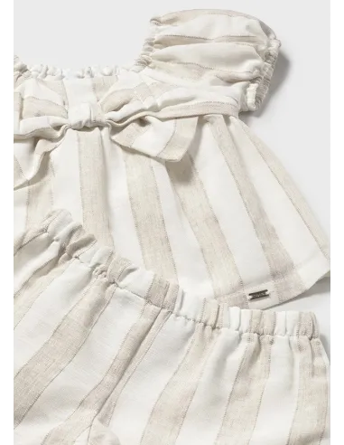 Conj. bermuda rayas - Avellana