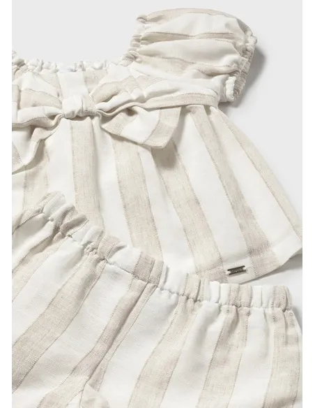 Conj. bermuda rayas - Avellana