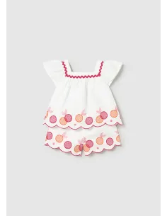 Conj. bermuda bordada - Blanco    