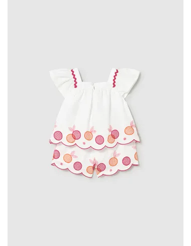 Conj. bermuda bordada - Blanco    