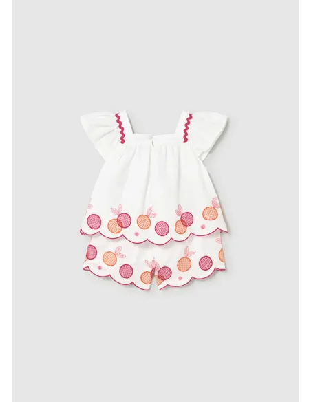 Conj. bermuda bordada - Blanco    