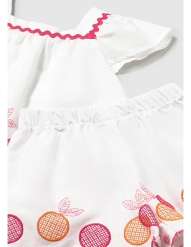 Conj. bermuda bordada - Blanco    