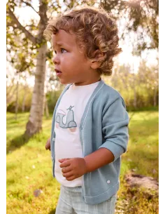 Cardigan tricot c/pico - Jade      