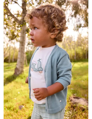 Cardigan tricot c/pico - Jade      