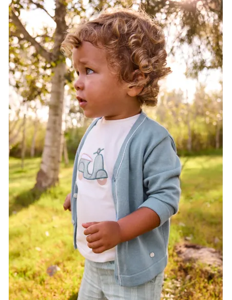 Cardigan tricot c/pico - Jade      