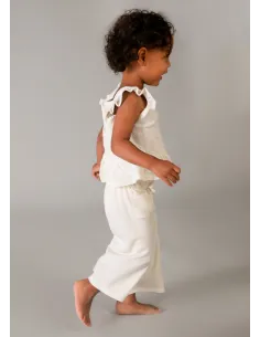 Conj. pantalon largo combinad - Crudo     