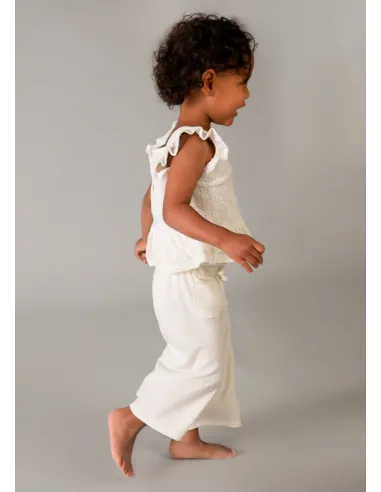 Conj. pantalon largo combinad - Crudo     