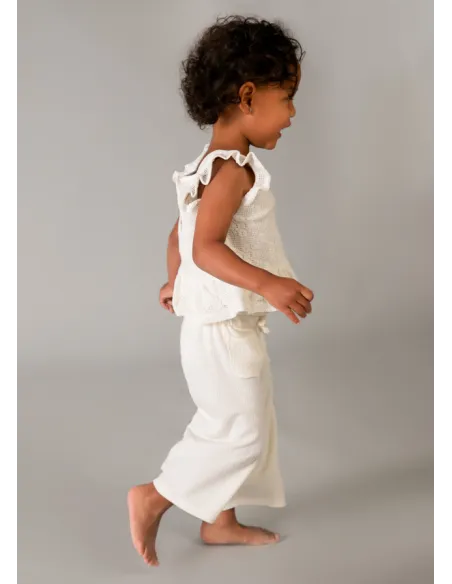 Conj. pantalon largo combinad - Crudo     