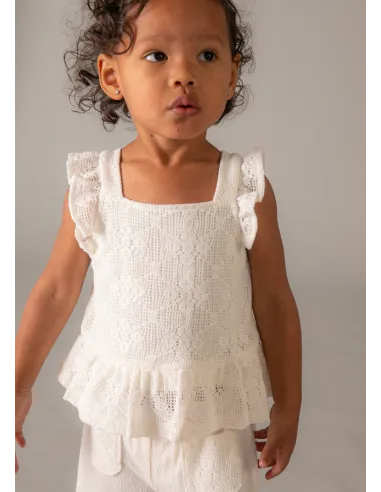 Conj. pantalon largo combinad - Crudo     