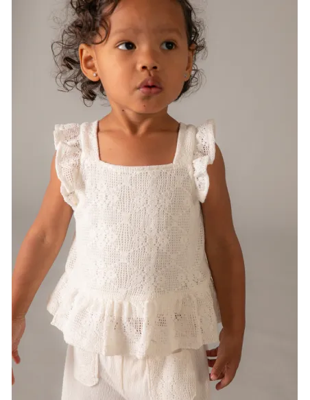 Conj. pantalon largo combinad - Crudo     