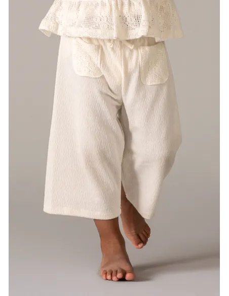 Conj. pantalon largo combinad - Crudo     