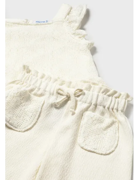 Conj. pantalon largo combinad - Crudo     