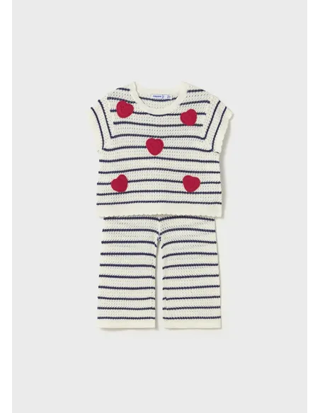 Conj. pantalon tricot - Crudo     