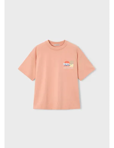 Camiseta m/c formas - Coral     