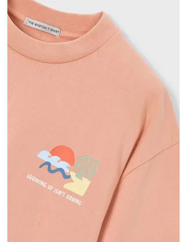 Camiseta m/c formas - Coral     