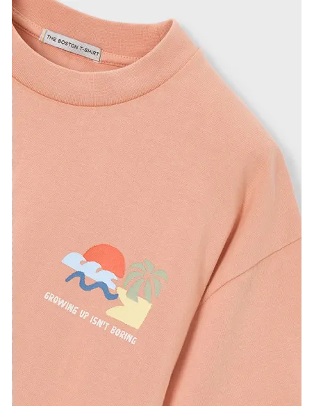 Camiseta m/c formas - Coral     