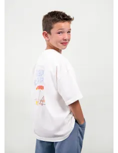 Camiseta m/c "happy combo" - Nata      