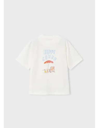 Camiseta m/c "happy combo" - Nata      